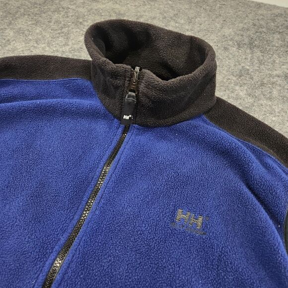 VTG 90s Helly Hansen Mens L Large Fleece Full Zip Blue Black Vest Jacket - Picture 5 of 11